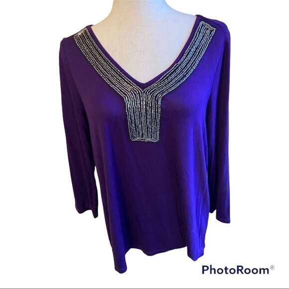 Cupio purple v-neck tunic - Picture 10 of 10